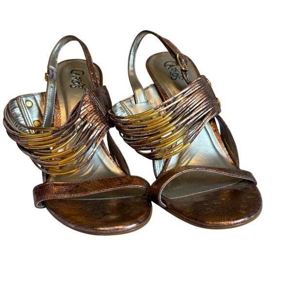 Carlos Santana Mechanic Strappy Heels sz 7.5 - Picture 1 of 7